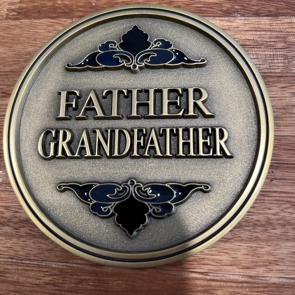 Father Grandfather Brass Magnetic Casket Medallion BATESVILLE